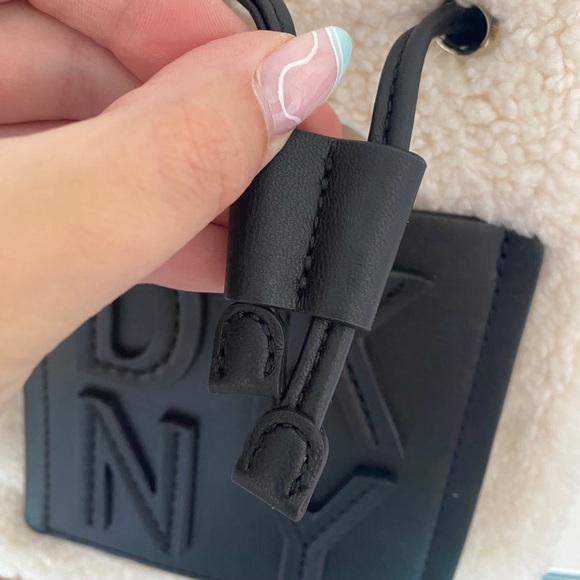 DKNY Tilly Stacked Logo Drawstring Bucket Bag - Picture 11 of 13